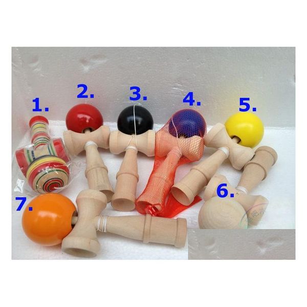 Kendama 120 Stück große 19 x 6 cm große Bälle, japanisches traditionelles Holzspiel, Spielzeug, Bildung, Geschenk, 7 Farben, Großhandel, Drop-Lieferung, Spielzeug, Geschenke, keine Dhoks