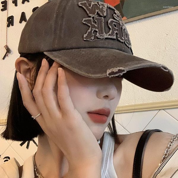 Boinas Vintage Dome Do Old Embroidery Logo Caped Cap For Women Men 2023 Summer Adjustable Black Baseball Sun Hat Charm Y2k Kpop