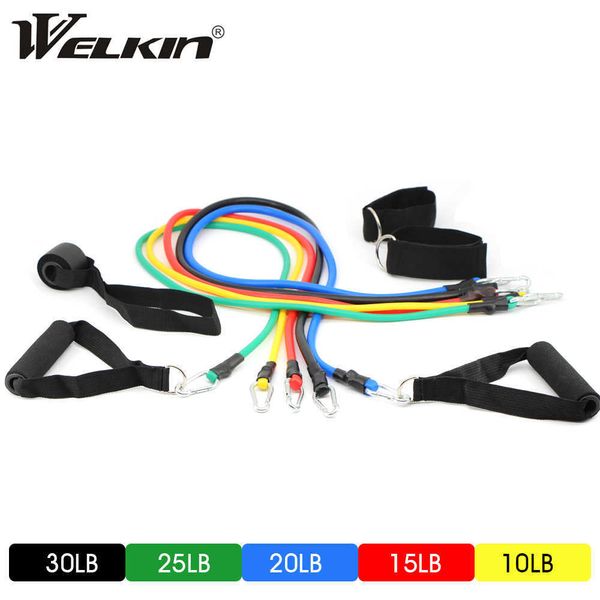 Direnç Bantları 11pcs/Set Lateks Direnç Bantları CrossFit Eğitim Egzersizi Yoga Tüpleri Halat Kauçuk Genişletici Elastik Bantlar Fitness Ekipmanları HKD230710