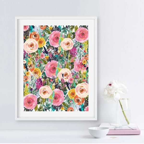 Gemälde Blumendruck Aquarell Blumen Wandkunst Leinwand Malerei Bild Home Schlafzimmer Arbeitszimmer Büro Dekoration 230707