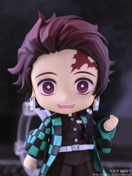 Figuras de brinquedo de ação 10cm slayer anime figura tanjirou shinobu versão figura de ação bonito brinquedo de pé crianças presente colecionável