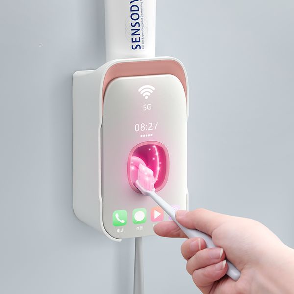 Portaspazzolini Accessori per il bagno Set Distributore automatico di dentifricio Supporto per montaggio a parete Spremiagrumi 230710