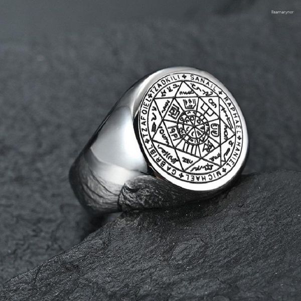 Кластерные кольца Mystic Star Rune Titanium Steel Men's Men's Men's Ring