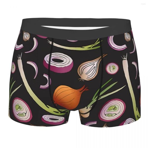 Cueca Onions Lover Padrão Cueca Boxer Masculina Altamente Respirável Qualidade Superior Presentes de Aniversário