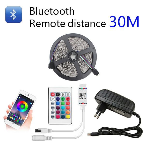 Fita LED 30M WIFI Bluetooth Faixa LED WIFI 30M Bluetooth RGB Luz Led 5050 SMD Flexível 20M 25M à prova d'água