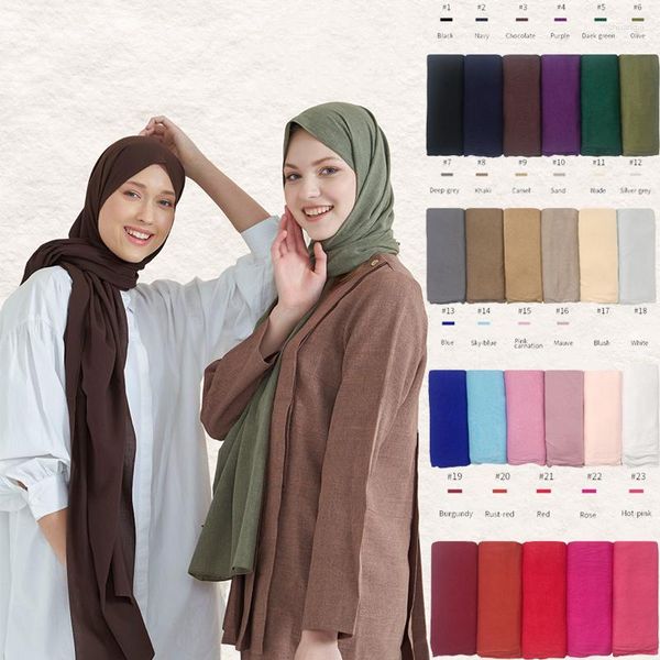 Vêtements ethniques Premium Cotton Hijab Set Châles de haute qualité Foulards de luxe Idée actuelle pour les femmes musulmanes Rectangle uni Maxi Wraps Jersey