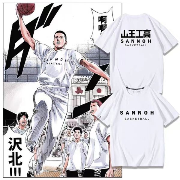 Camisetas Masculinas Eiji Sawakita Anime T-shirt Slam Dunk Manga Gráfico Impresso Tamanho Grande Algodão Masculino Manga Curta Camiseta Feminina Top Roupas de Casal de Verão 230710