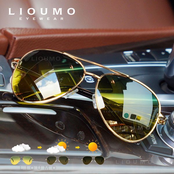 Высококачественные фотохромные поляризованные солнцезащитные очки мужчины модные пилот солнечные очки женские дни ночь визон безопасное вождение очки зоннбрил