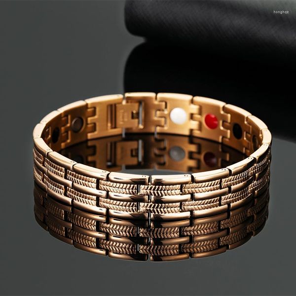 Bracciale Uomo Donna Salute Bracciale Magnetico Acciaio Inossidabile Terapia Dinamica Magnete Coppia Amante E Gioielli