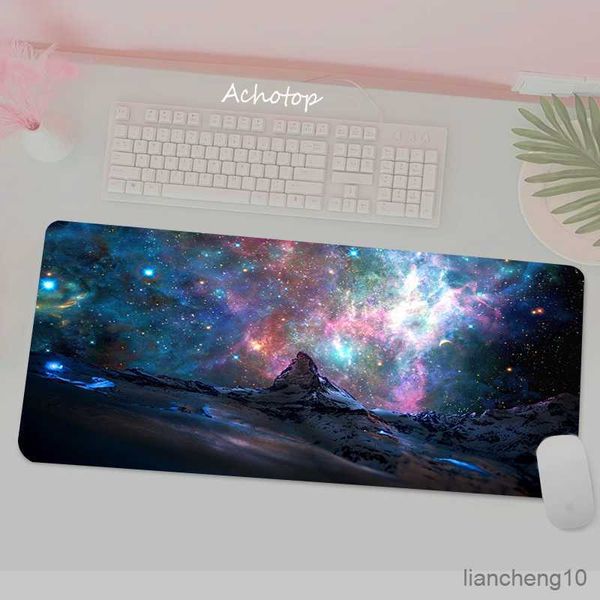 Mauspads Handgelenk 70 x 30 cm, Weltraum-Gaming-Matte, Mauspad, Mond-Cartoon, XL, großes Gamer-Mauspad, große Tastatur, Schreibtisch, Computer, PC-Matte, Pads R230710