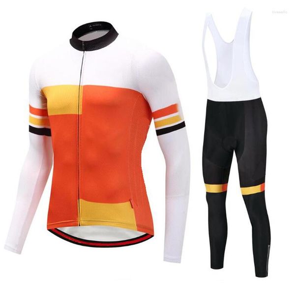 Racing Sets Sonnenschutz Mountainbike Anzug MTB Kleidung Langarm Fahrrad Jersey mit Trägerhose 2023 Stil Radfahren für Männer