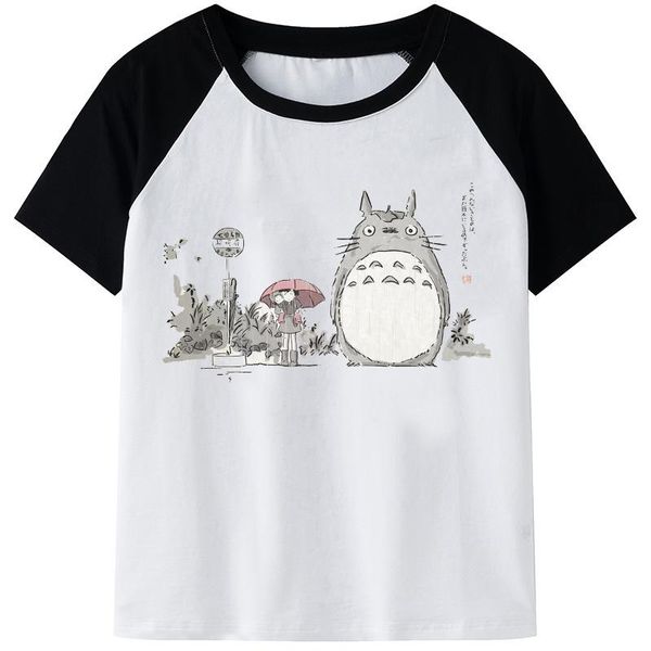 Camicia a maniche lunghe Totoro in pelliccia Anime Uomo Studio Ghibli Miyazaki Hayao Cartoon giapponese Spirit Away T Shirt Top unisex Oneck Magliette