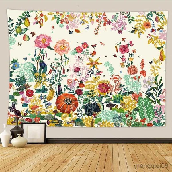 Tapisseries Fleurs et Herbe Paysage Série Thème Naturel Tapisserie pour La Maison Décorations De Chevet Revêtement Mural Chambre Suspendus Peinture R230710