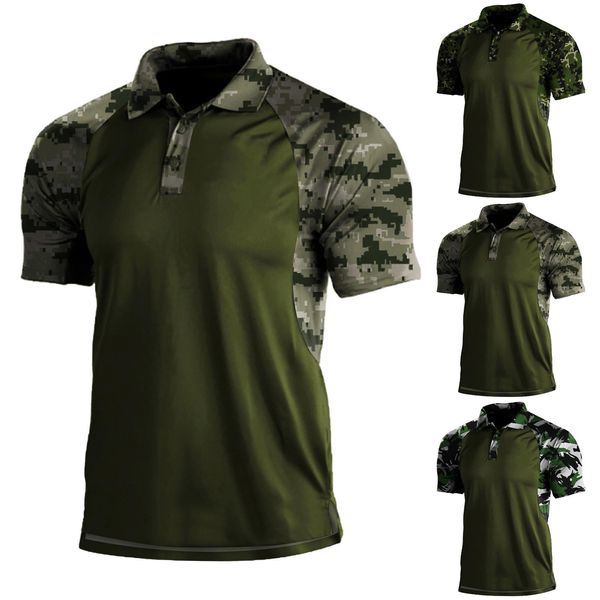 Jaquetas verão militar tático t camisas homens secagem rápida ao ar livre natureza caminhada camisa de manga curta combate escalada roupas camufladas 2022