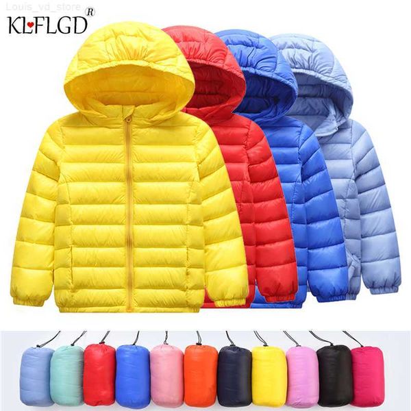 Daunenmantel Daunenmantel Junge und Mädchen Herbst Warmer Kapuzen-Teenager-Parka Kinder Winterjacke Mode Kinder Oberbekleidung 221115 L230710