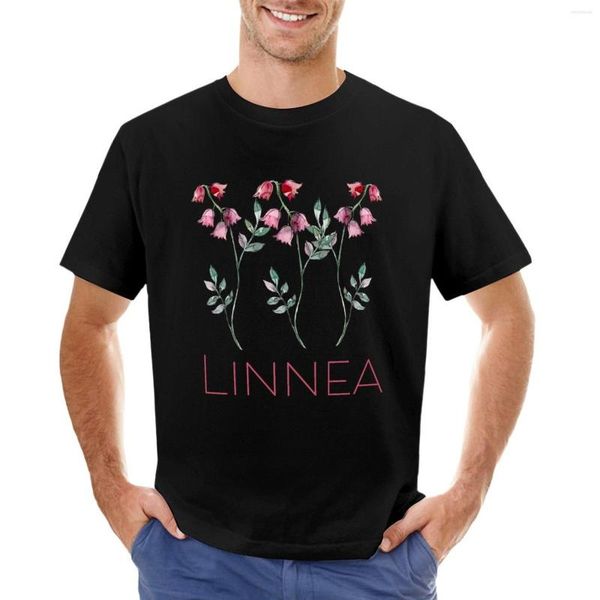 Polos masculinos Nordic Wildflower Linnea Twinflower Pretty Pink Flowers Floral T-shirt Roupas estéticas Camisetas curtas para homens Pack