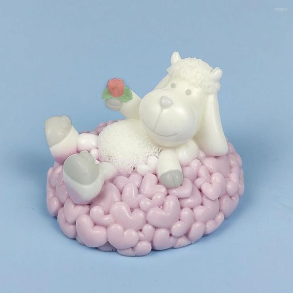 Stampi da forno 3D Pecora Agnello Stampo in silicone Candela Stampo Resina Gesso Sapone Ornamenti per la casa fai da te Decorazioni Strumento di colata