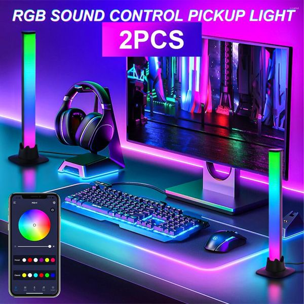 Masa lambaları RGB Müzik Ortam Işık Masaüstü Renkli Oyun Ritim Atmosfer Lambası Kapalı Akıllı Uygulama Kontrolü Bluetooth Connect