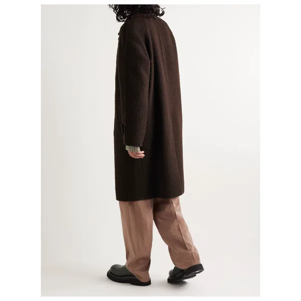 Cappotti di lana da uomo Cappotto lungo in lana di cashmere marrone scuro