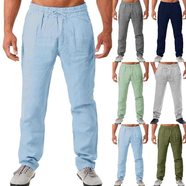 Pantaloni da uomo alla moda, comodi e casual, in cotone, per allenamento yoga, fitness, corsa, da uomo