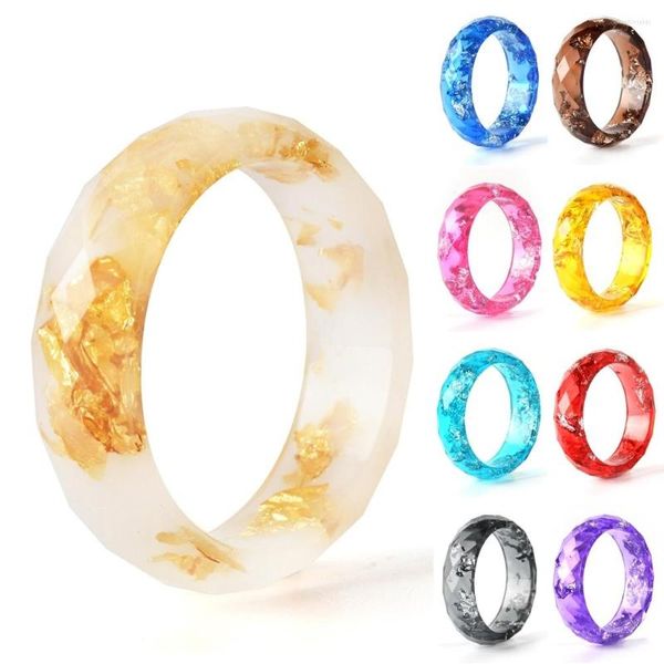 Cluster Rings 10 Cores Foil Paper Inside Epoxy Resin For Women Handmade Dry Flower Ring Gift Of Friendship