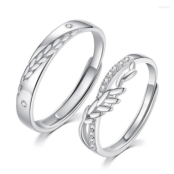 Eheringe Blatt Weizenkopf Paar für Männer FrauenHochzeitsliebhaber Ring Schmuck Romantisches Valentinstagsgeschenk Accessoire Geschenke