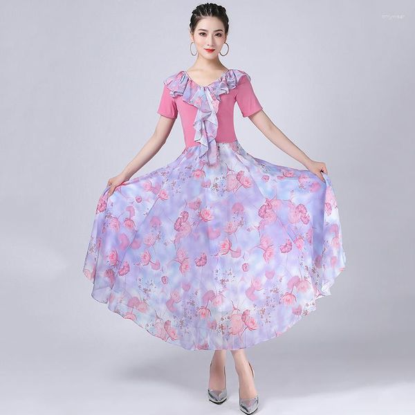 Сцена Wear Modern For Women Ballroom Dance Dress Fashion Chiffon Waltz Tango Dancing Costumes