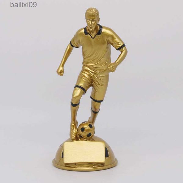 Oggetti decorativi Figurine Trofeo della partita di calcio Trofeo dell'attività del giocatore Serie di artigianato in resina Premio del personaggio Regalo Premio dello stivale d'oro Figura Modelli Artigianato T230710