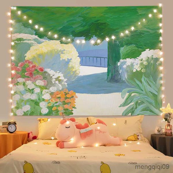 Wandteppiche Anime Acute Girl Illustration Pink Room Decor Tapestry Teen Room Decor Poster und Druckgartenposter für außerhalb R230710
