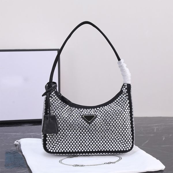 Bolsa feminina de diamante de alta qualidade, pacote de axilas de lona para mulheres, pacote de peito, bolsa de strass cintilante, moda, festa, noite, bolsas