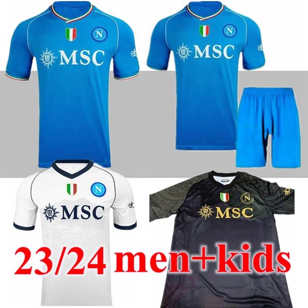 23 24 NAPOLI maglie da calcio Maglia Napoli 2023 2024 ZIELINSKI ANGUISSA OLIVERA KVARATSKHELIA KIDS FOOTBALL SHIRT OSIMHEN FABIAN LOZANO SSC Napoli Maillots