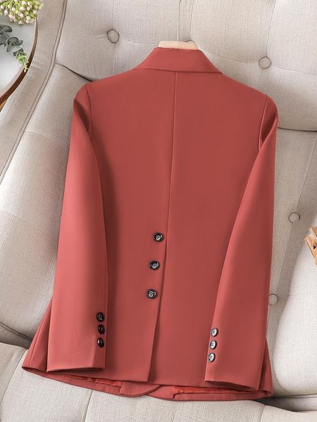 Abiti da donna Blazer da donna da ufficio Giacca formale da donna Manica lunga Caffè Albicocca Rosso Abbigliamento da lavoro da donna Cappotto sottile per l'autunno inverno