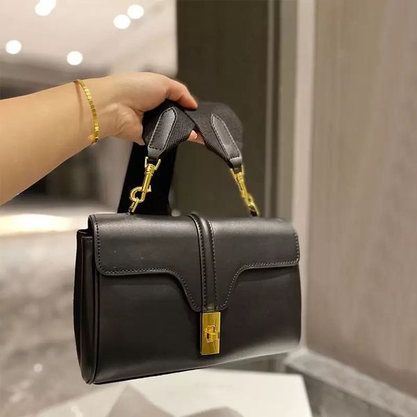 Luxo Moda Feminina Teen Macio 16 Bolsa Safari Satinada Ombro Carreg Crossbody Fecho Turn Lock Bege Castanho Dourado Acabamento Mão Marrom Preto Bolsa Luxo Couro