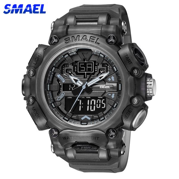 Smael Sports Watch Men Digital Quartz Double Display Watchs Watch Youth Mens Mens Водонепроницаемые часы секундоме