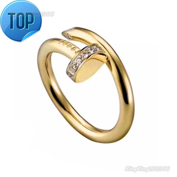 Hochwertiger, luxuriöser, berühmter Marken-Designer-Schmuck-Nagelring mit Diamanten, ZIRKONEN, 18 Karat vergoldeter Ring