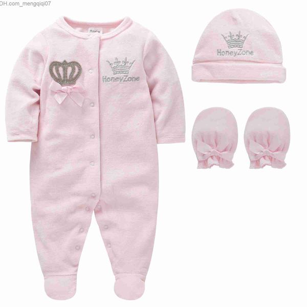 Conjuntos de roupas Conjunto de roupas para bebês meninas Pijamas para meninos Bebe Chapéu cheio Luvas Algodão Respirável Macio Roba Bebe Pijamas para bebês Z230711