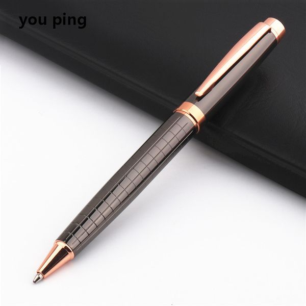 Ballpoint Pens Luxury Quality Grey Rose Gold Business Pen Pen Студенческие школьные канцелярские товары Ручки для написания 230707