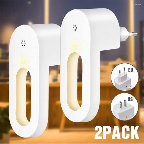 Nachtlichter EU/US-Stecker Wandleuchte Sockel mit Sensor 1/2 Stück warmweiße Lampe Energieeinsparung für Kinderzimmer Schlafzimmer