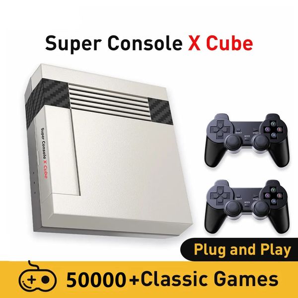 Super Console X Cube Retro Game Console Поддержка 50000+ видеоигр 70 эмуляторов для PSP/PS1/DC/N64/MAME с GamePads