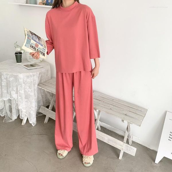 Pijamas femininos casuais conjuntos de pijamas vermelhos femininos sexy para casa roupa de dormir com decote em bico 2 peças conjunto de pijamas com camisa e roupas de dormir outono