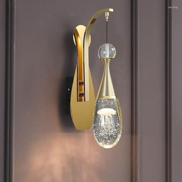 Lampada da parete moderna Nordic Luxury Living Room Jellyfish Light Comodino Corridoio Corridoi Sconce Decor Apparecchio di illuminazione