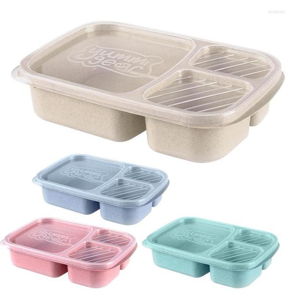 Set di stoviglie Bento Box per bambini Ciotola portatile Pranzo Contenitore ermetico riutilizzabile con coperchi Spuntino sul posto di lavoro scolastico sicuro per microonde