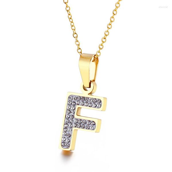 Anhänger Halsketten Funkelnde Strasssteine Initiale A-Z Buchstaben Halskette Für Frauen Alphabet Edelstahl Halsband Ketten Schmuck Geburtstagsgeschenk