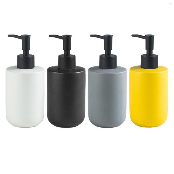 Botellas de almacenamiento bomba de cerámica dispensador de jabón vacío con botella recargable para baño inodoro hogar cocina El