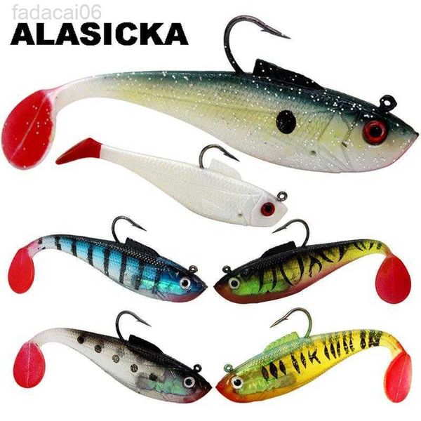 Köder lockt Alasicka 5/8,5/11,5 cm Kopf weicher Köder T Schwanz Wobbler Angelköder Pesca Karpfen Bass künstlicher Gummiköder Swimbait Angelgerät HKD230710