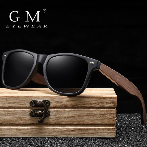GM handgemachte Walnuss Holz Brillen polarisierte Spiegel Sonnenbrille Männer Frauen Vintage Design Oculos de sol masculino UV400