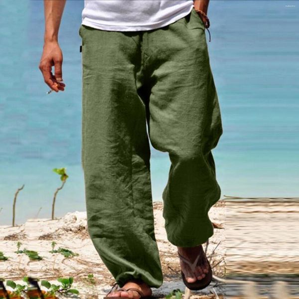 Calças masculinas casuais de moletom para homens 2023 verão outono solto plus size calças de praia de perna larga harajuku
