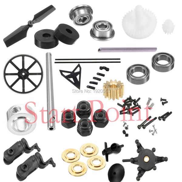 Teilezubehör WLtoys V950 Hauptmotor Servogetriebe Wellenlager Achse Blattclip Gummiring Rotorkopf Taumelscheibe Heckauslegerhalterung Gestänge 230710