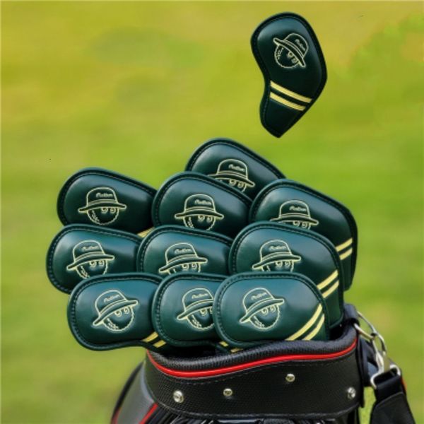 Andere Golfprodukte Dunkelgrüner Fischerhut Golfschläger-Eisenabdeckung Golf-Eisenschlägerabdeckungen Golfschläger-Eisen-Headovers Wedges-Abdeckungen 10er-Set 230707