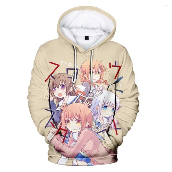 Herren Hoodies Slow Start Anime Hoodie Damen Herren 3D-Drucke Kapuzenpullover Mode Streetwear Pullover Trainingsanzug